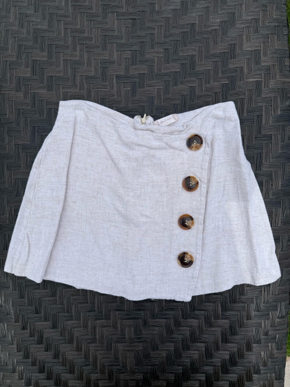 Alter’d State Linen-Blend Button Front Mini Skirt